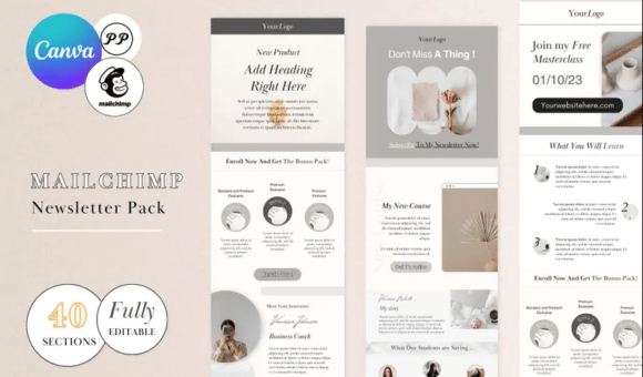 40 Mailchimp & Canva Email Templates for Professionals