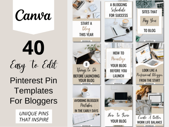Elevate Your Brand with Beige Pinterest Templates for Canva