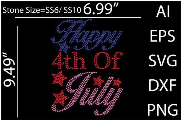 Happy 4th of July Rhinestone Templates: A Sparkling Design Asset