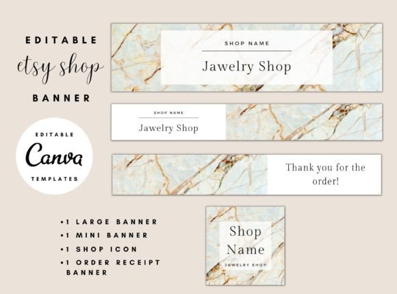 Marble Etsy Shop Banner Templates: Elevate Your Storefront