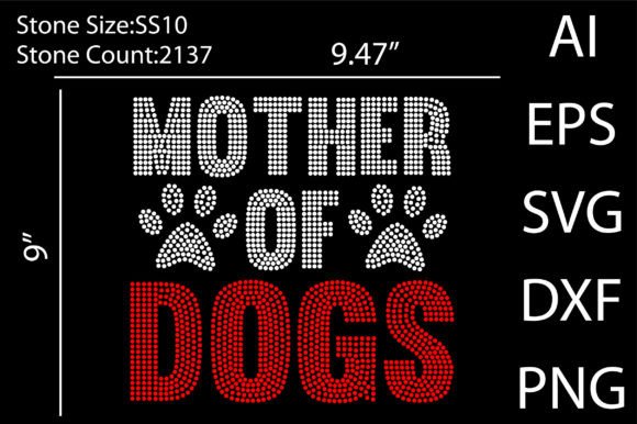 Mother of Dogs Rhinestone Templates: Bold, Graphic Design Assets