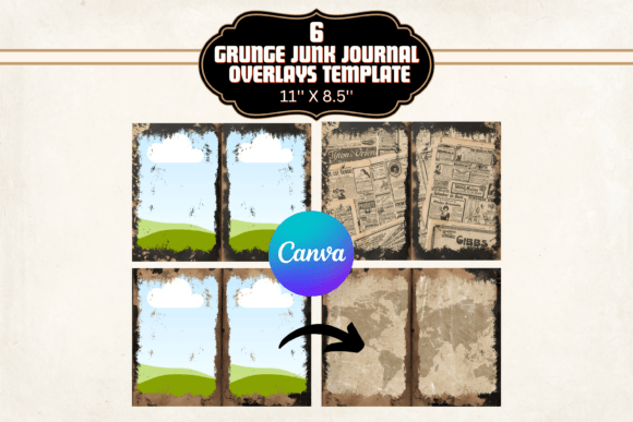 Transform Your Projects with Grunge Junk Journal Canva Templates